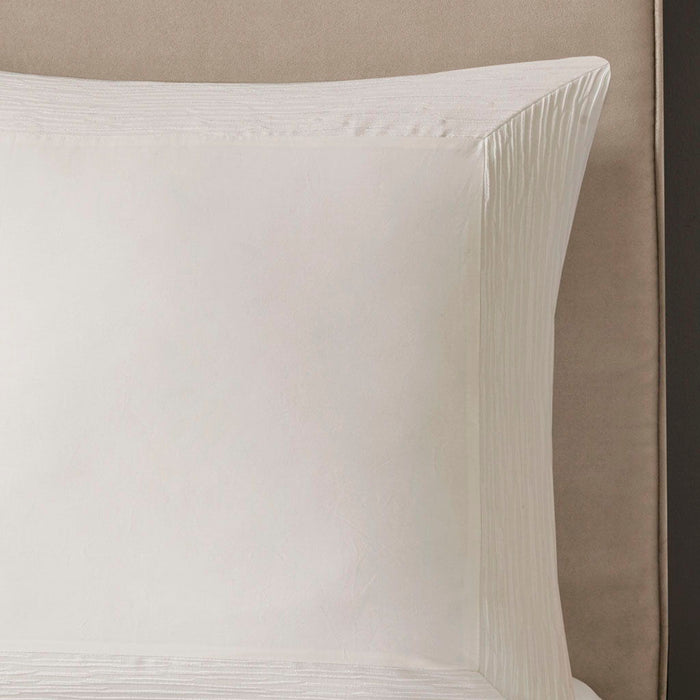 Hanae - Blend Yarn Dyed Euro Sham - White - Simple Home Plus