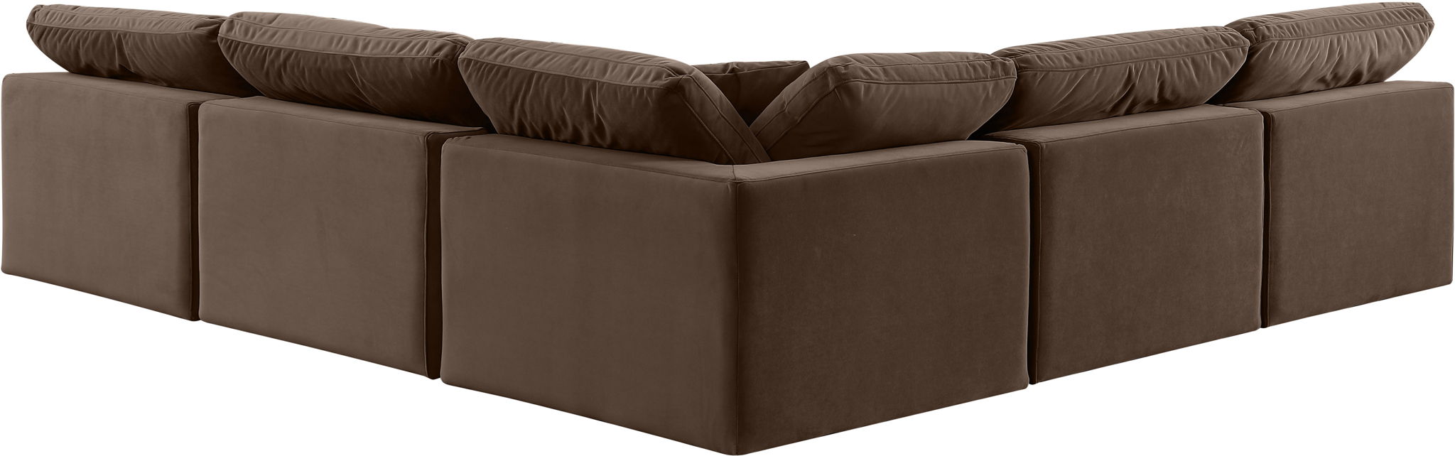 Comfy - 5 Piece Velvet Modular Corner Armless Sectional - Simple Home Plus