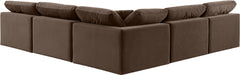 Comfy - 5 Piece Velvet Modular Corner Armless Sectional - Simple Home Plus
