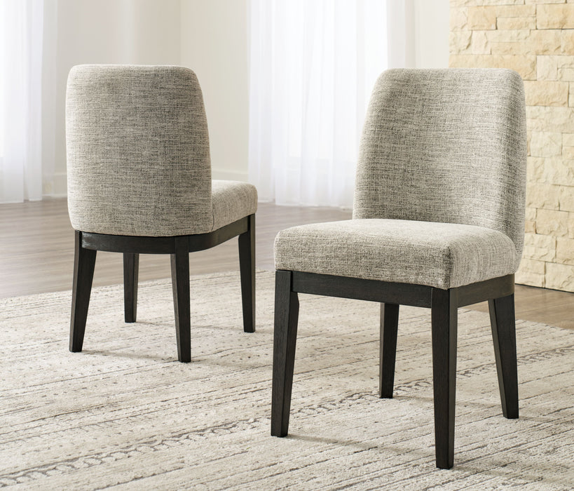 Burkhaus - Beige / Dark Brown - Dining UPH Side Chair (Set of 2) - Simple Home Plus