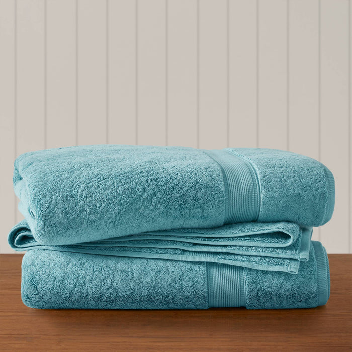 800GSM - 2 Piece Set Bath Sheet Antimicrobial - Aqua