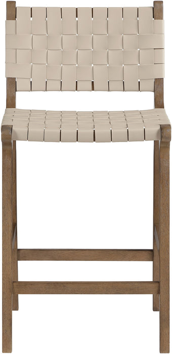 Entwine - Vegan Leather Upholstered Counter Stool - Painted Brown - Simple Home Plus