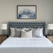 Amelia - King Upholstered Wingback Headboard With Button Tufting & Nailhead Trim Woven - Dark Gray - Simple Home Plus