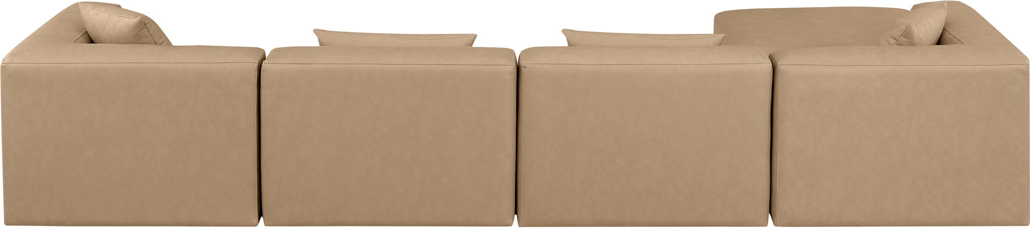 Cube - 5 Piece Modular Sectional With Chaise - Tan - Simple Home Plus