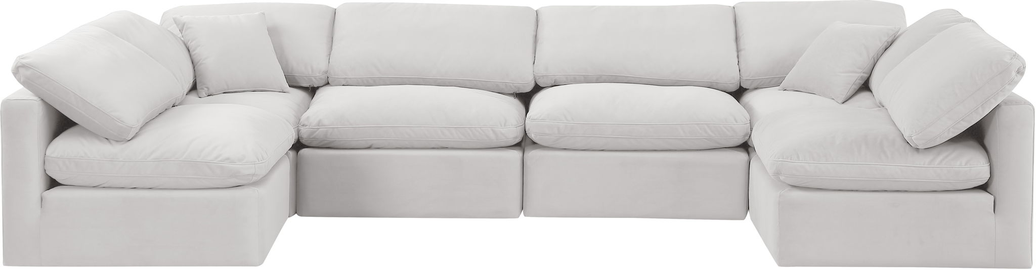 Indulge - Velvet 6 Piece Modular U-Shaped Sectional - Simple Home Plus