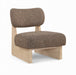 Vetra - Linen Textured Fabric Upholstered Accent Chair With Natural Base - Simple Home Plus