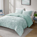 Mira - 3 Piece Full/Queen Crushed Velvet Sherpa Reversible Comforter Set - Aqua - Simple Home Plus