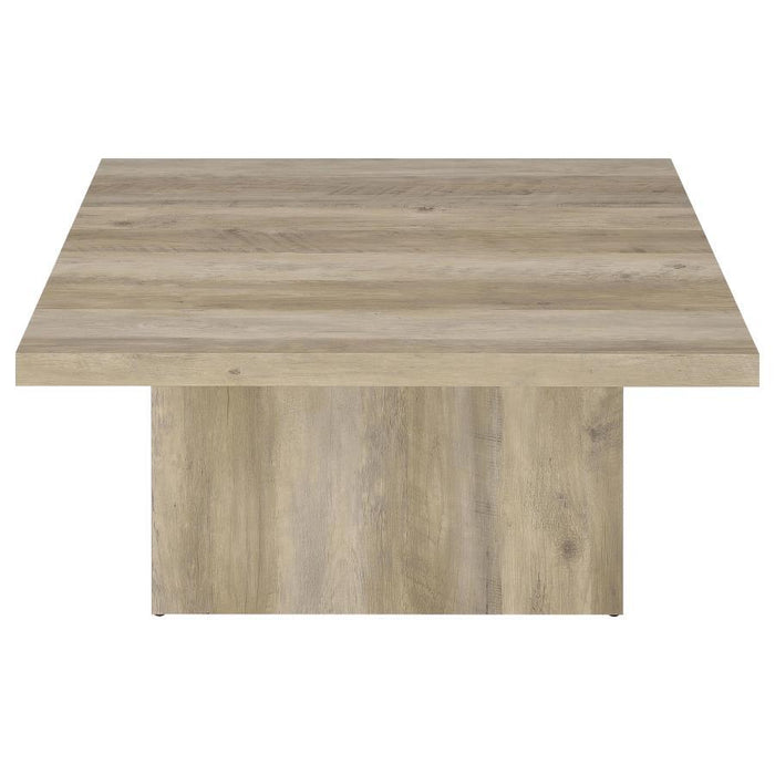Devar - Square Engineered Wood Coffee Table - Distressed Pine - Simple Home Plus