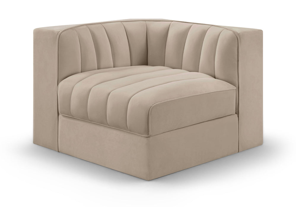 Rummi - Velvet Performance Fabric Upholstered Modular Corner Chair - Simple Home Plus