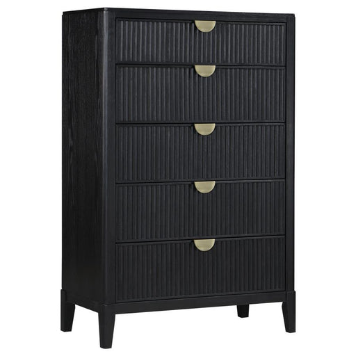 Brookmead - 5-Drawer Bedroom Chest - Black - Simple Home Plus