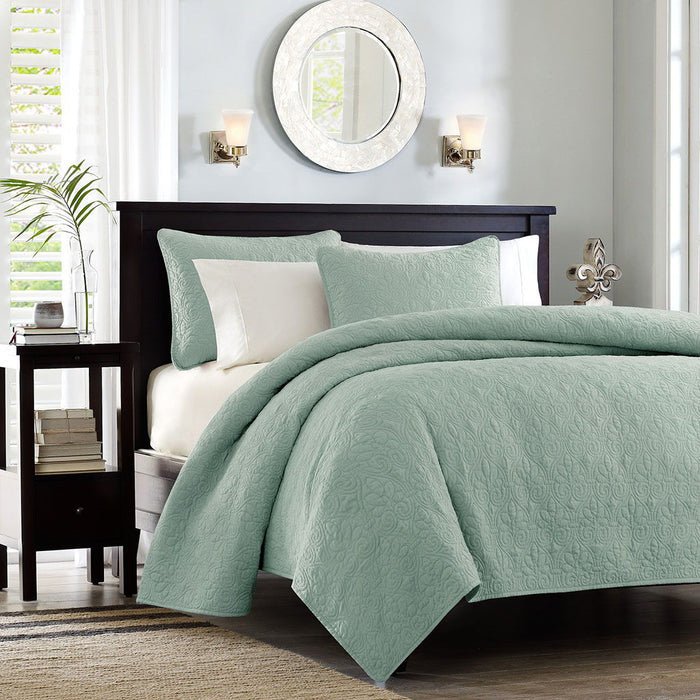 Quebec - Reversible Coverlet Set - Seafoam - Simple Home Plus