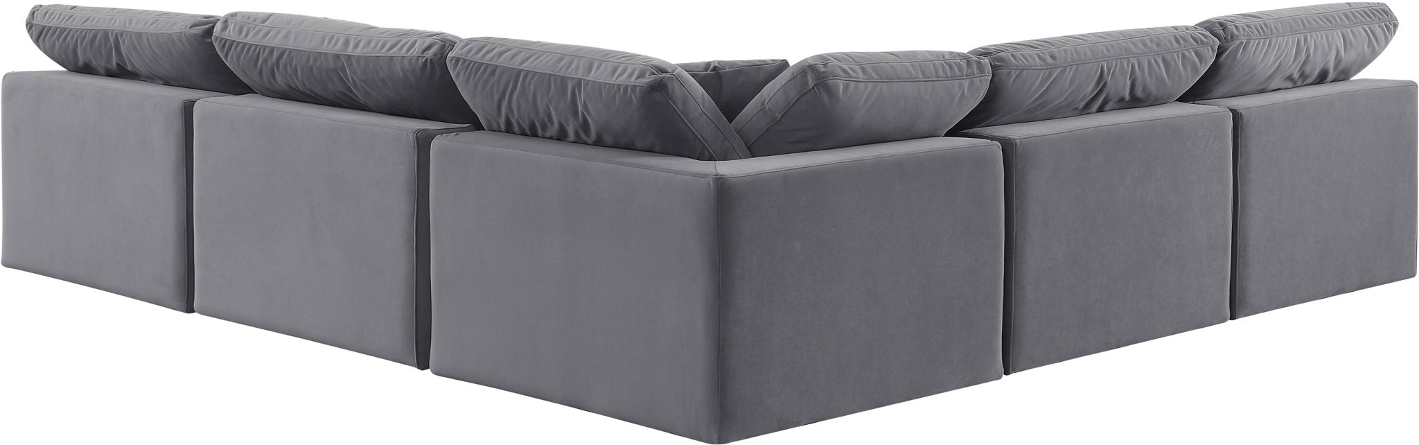 Comfy - 5 Piece Velvet Modular Corner Armless Sectional - Simple Home Plus