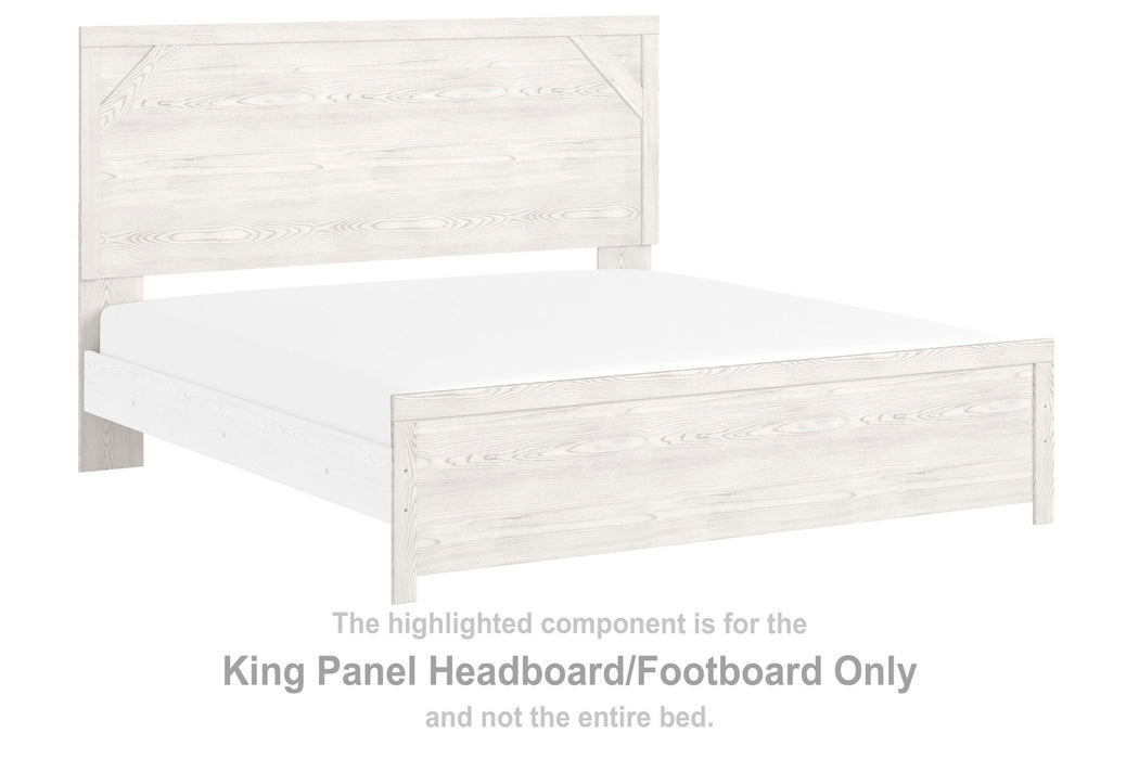 Gerridan - King Panel Headboard/Footboard - White / Gray - Simple Home Plus