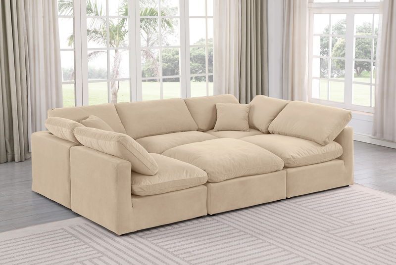 Indulge - Velvet 6 Piece Modular Sectional