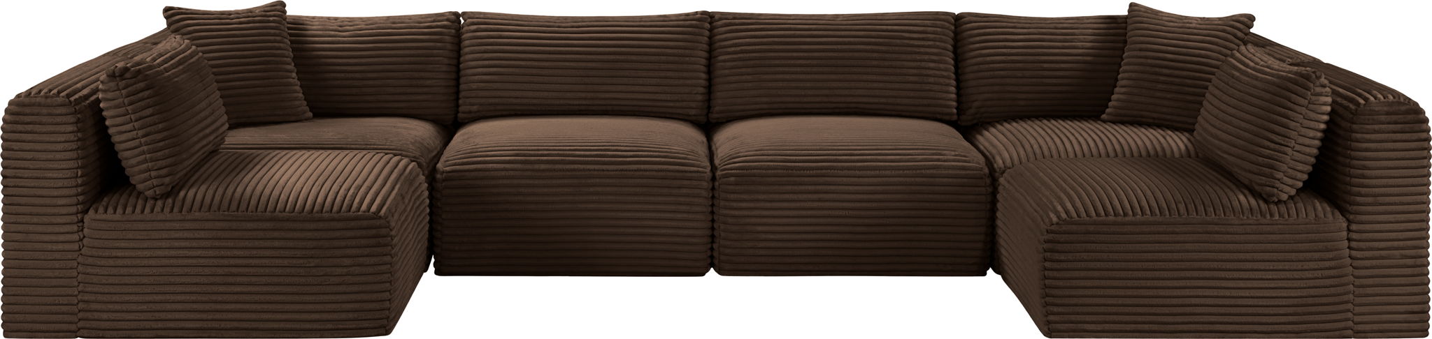 Shaggy - 6 Piece Modular U-Shaped Armless Sectional - Simple Home Plus