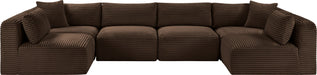 Shaggy - 6 Piece Modular U-Shaped Armless Sectional - Simple Home Plus