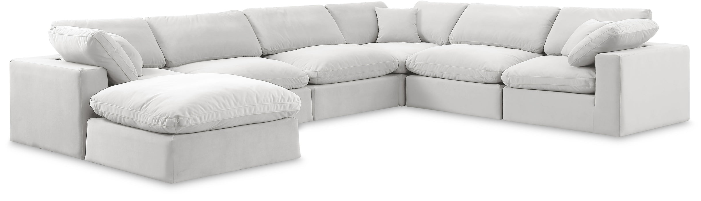 Comfy - 7 Piece Velvet Modular Sectional With Chaise - Simple Home Plus