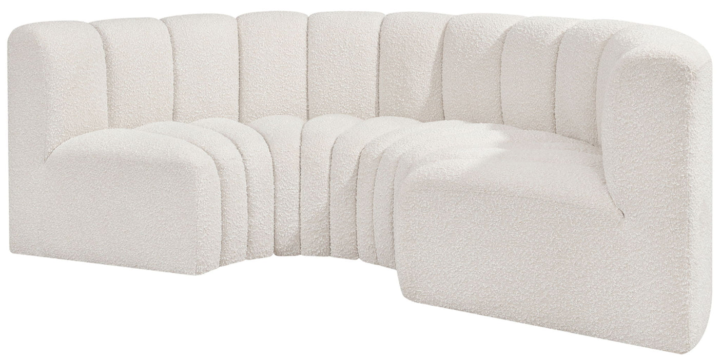 Arc - Boucle Fabric 4 Piece U-Shaped Modular Sofa - Simple Home Plus