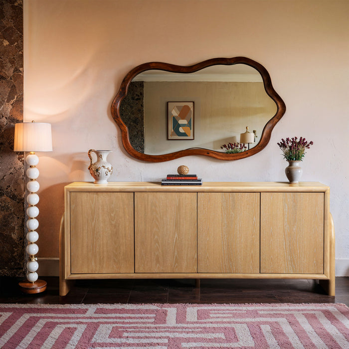 Elanor - Oak Veneer And Solid Wood Sideboard/Buffet - Simple Home Plus
