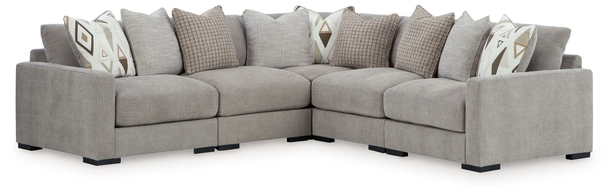 Aslan Court - Sectional With Ottoman Set - Simple Home Plus