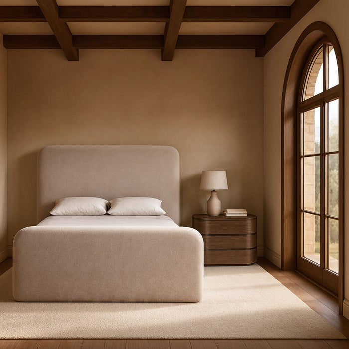 Fira - Chenille Fabric Upholstered Bed - Simple Home Plus