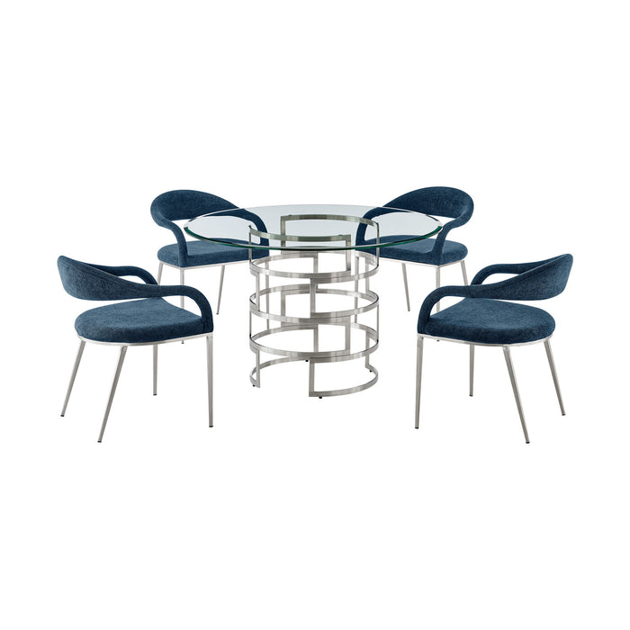 Diaz Morgan - Round Glass Dining Table Set - Simple Home Plus