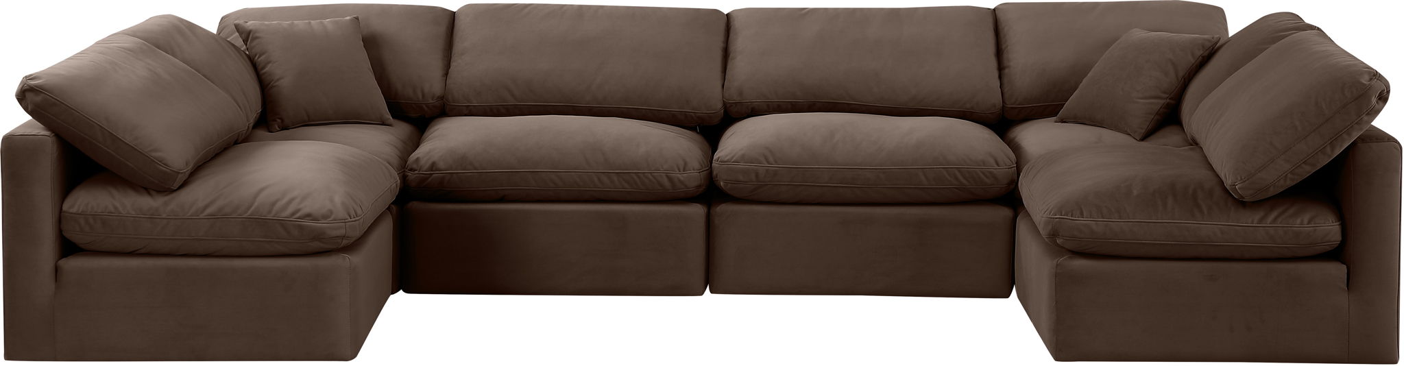 Indulge - Velvet 6 Piece Modular U-Shaped Sectional - Simple Home Plus
