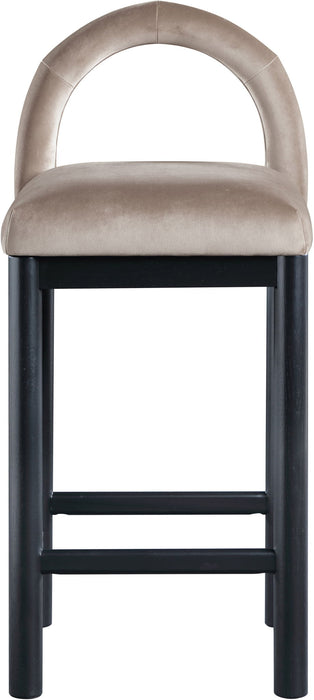 Conrad - Velvet Counter Stool With Black Legs - Simple Home Plus