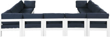Nizuc - Outdoor Patio 11 Piece Modular Sectional With White Frame - Simple Home Plus