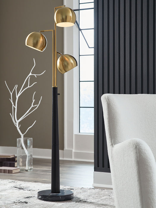 Sorcha - Metal Floor Lamp - Gold Finish / Black - Simple Home Plus