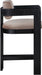Sacha - Velvet Stool With Black Base - Simple Home Plus