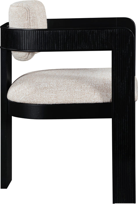 Sacha - Linen Dining Chair With Black Base (Set of 2) - Simple Home Plus