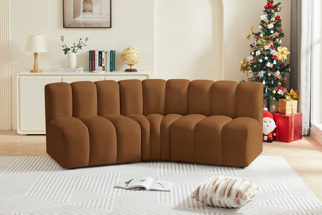 Arc - Velvet 3 Piece Modular Corner Sofa - Saddle - Simple Home Plus