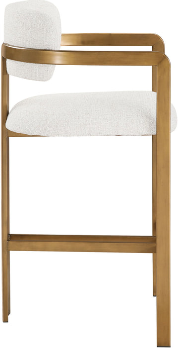 Aurum - Linen Textured Fabric Upholstered Counter Stool - Simple Home Plus
