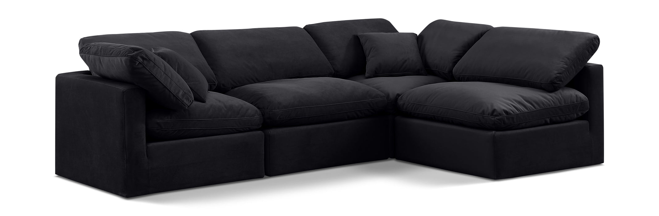 Indulge - Velvet 4 Piece Modular Sectional - Simple Home Plus
