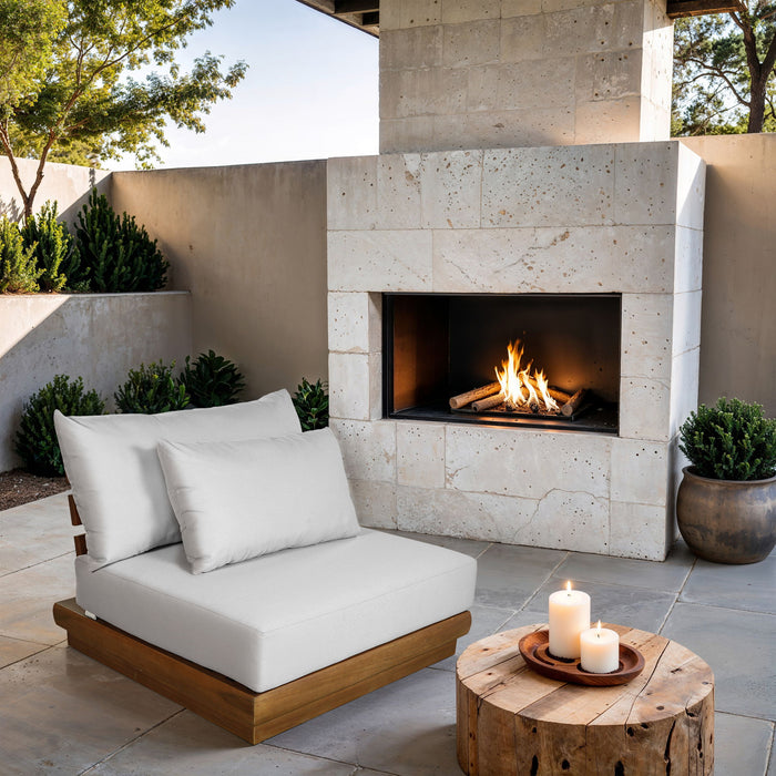 Mirella - Water Resistant Fabric Upholstered Outdoor Patio Modular Armless Chair - Simple Home Plus