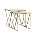 Bette - 2 Piece Marble Top Nesting Table Set - White And Gold - Simple Home Plus