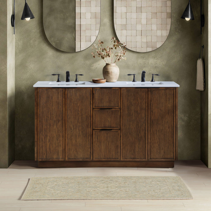 Willard - Engineered Stone And Solid Wood Bathroom Vanity - Simple Home Plus