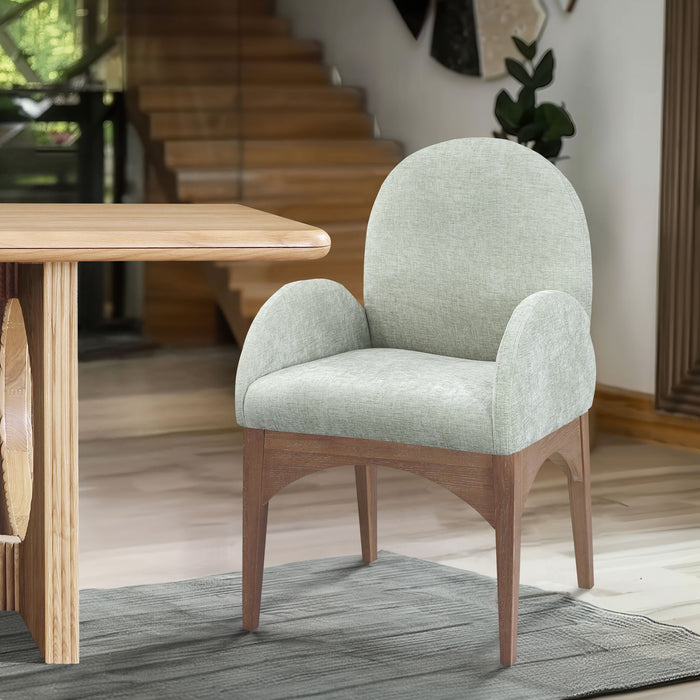 Waldorf - Chenille Dining Arm Chair With Natural Legs - Simple Home Plus