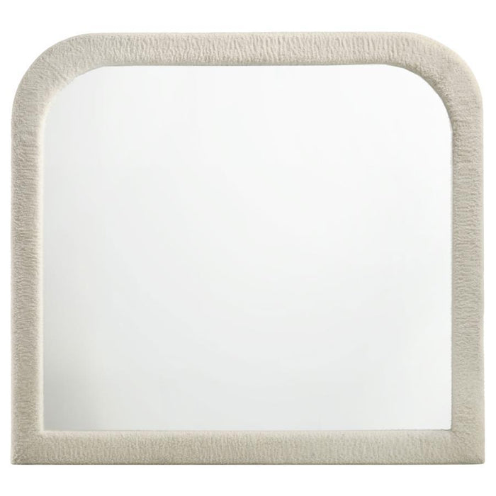 Sonya - Upholstered Bedroom Dresser Mirror - Ivory - Simple Home Plus