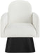 Marlowe - Linen Textured Fabric Upholstered Swivel Accent Chair - Stained Black - Simple Home Plus
