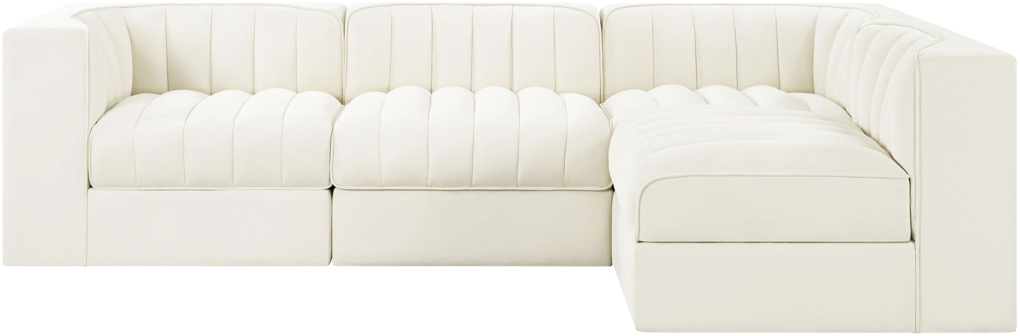 Rummi - Velvet Performance Fabric Upholstered 4 Piece Modular Sectional - Simple Home Plus