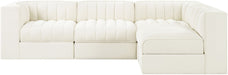 Rummi - Velvet Performance Fabric Upholstered 4 Piece Modular Sectional - Simple Home Plus