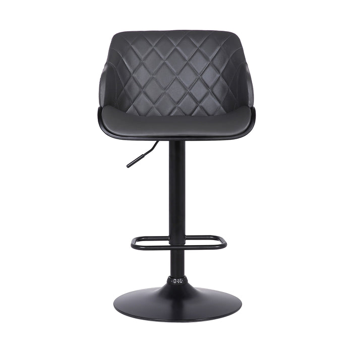 Toby - Adjustable Height Swivel Bar Stool - Black / Gray - Simple Home Plus