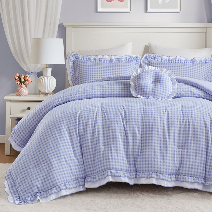 Rowena - Comforter Set - Blue - Simple Home Plus
