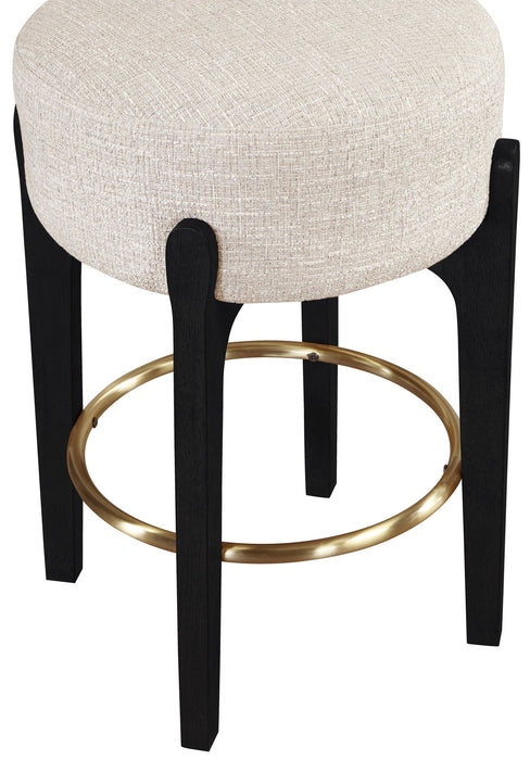 Torino - Backless Counter Stool With Brushed Black Base (Set of 2) - Simple Home Plus