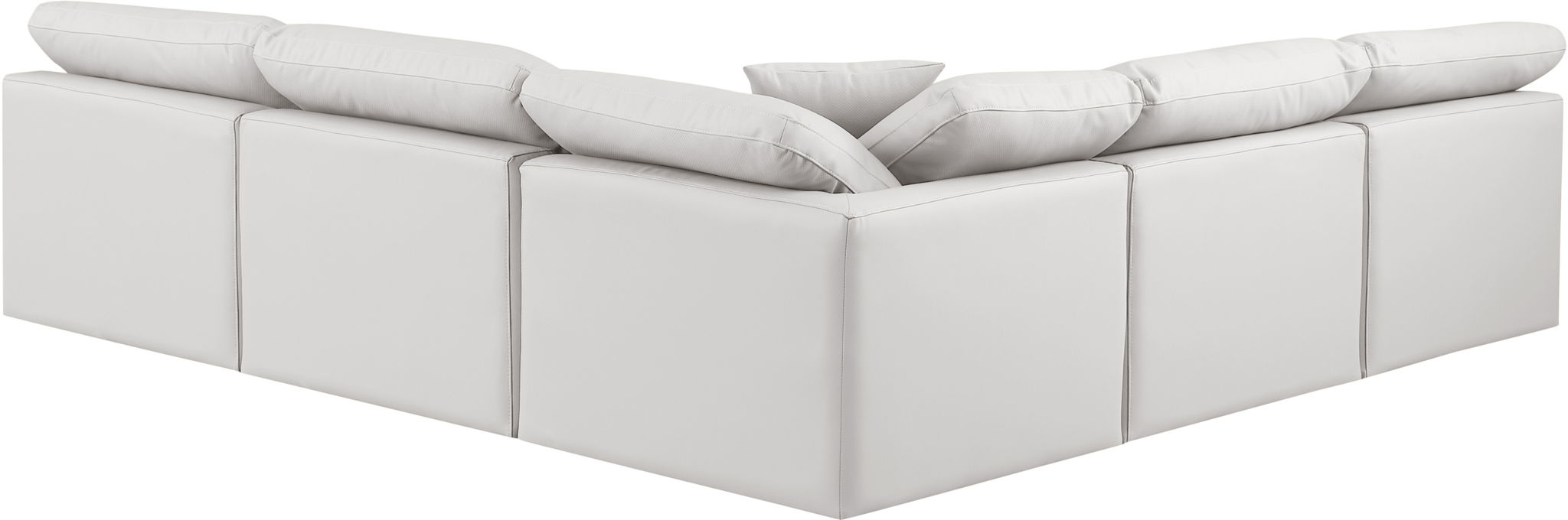 Indulge - Faux Leather 5 Piece Modular Corner Armless Sectional - Simple Home Plus