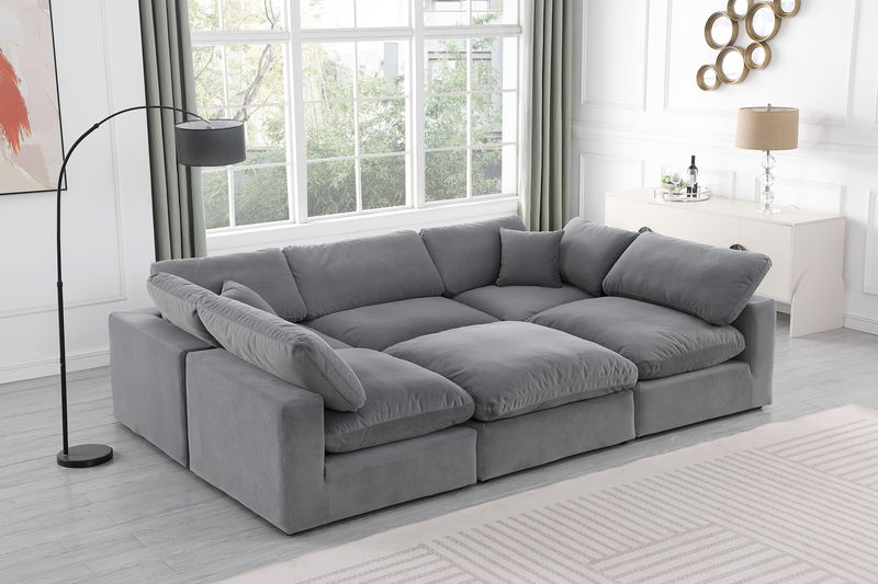 Comfy - 6 Piece Velvet Sectional