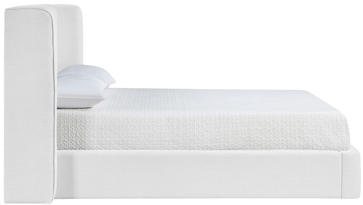 Kendall - Linen Textured Fabric Upholstered Bed - Simple Home Plus