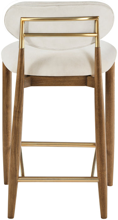 Riccio - Fabric Stool - Walnut Frame - Simple Home Plus